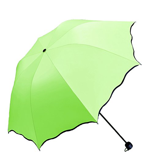 Maibar Regenschirm UV-schutz UPF 50+, Hand Sonnenschirme Taschenschirme Blume Regenschirm für Frauen (Apfelgrün) von Maibar