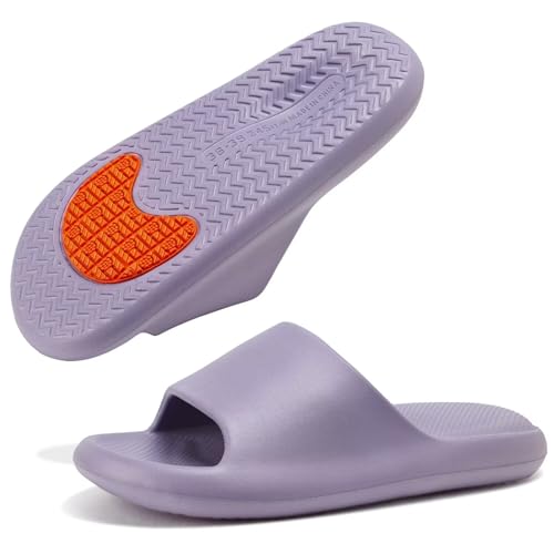 Maibloln Rutschfeste Duschpantoffeln, schnelltrocknend, bequeme Haus-Sandalen, leichte Badschuhe mit rutschfester Lauffläche, für Innenbereich, Badezimmer, Schlafsaal, Pool, Schwimmen, Strand, Violett Maibloln Rutschfeste Duschpantoffeln, schnelltrocknend, bequeme Haus-Sandalen, leichte Badschuhe mit rutschfester Lauffläche, für Innenbereich, Badezimmer, Schlafsaal, Pool, Schwimmen, Strand, Violett von Maibloln