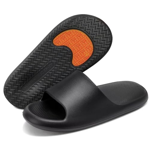 Maibloln Rutschfeste Duschpantoffeln, schnelltrocknend, bequeme Haus-Sandalen, leichte Badschuhe mit rutschfester Lauffläche, für Innenbereich, Badezimmer, Schlafsaal, Pool, Schwimmen, Strand, Schwarz Maibloln Rutschfeste Duschpantoffeln, schnelltrocknend, bequeme Haus-Sandalen, leichte Badschuhe mit rutschfester Lauffläche, für Innenbereich, Badezimmer, Schlafsaal, Pool, Schwimmen, Strand, Schwarz von Maibloln