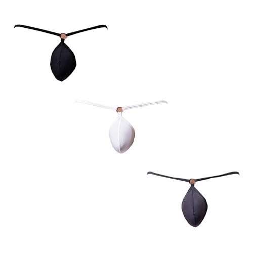 Maiclaice 3Pack Herren Elastan Tanga Low Waist T-Rücken Bikini Slip Unterwäsche Schwarz/Weiß/Grau XX-Large von Maiclaice