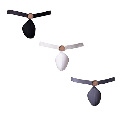 Maiclaice 3Pack Herren Elastan Tanga Low Waist T-Rücken Bikini Slip Unterwäsche Schwarz Weiß Grau Groß von Maiclaice