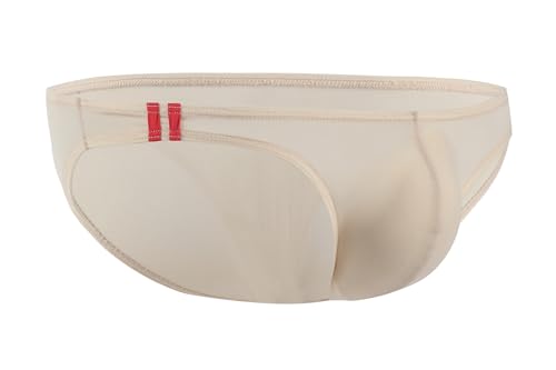 Maiclaice Herren Eisseide Low Waist Bikini Athletic Elastische Glatt Slip Slim Fit Unterwäsche Hautfarbe X-Large von Maiclaice