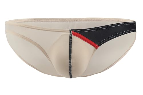 Maiclaice Herren Eisseide Low Waist Bikini Ice Silk Slip Pouch Unterwäsche Hautfarbe Mittel von Maiclaice