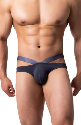 Maiclaice Herren Eisseide Low Waist Bikini Slip Unterwäsche Grau X-Large von Maiclaice