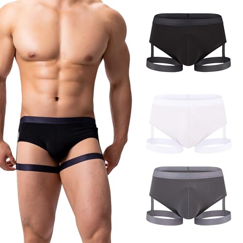 Maiclaice Herren Eisseide Low Waist Bikini Slip Unterwäsche Schwarz Weiß Grau X-Large von Maiclaice