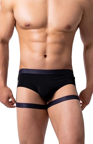 Maiclaice Herren Eisseide Low Waist Bikini Slip Unterwäsche Schwarz X-Large von Maiclaice