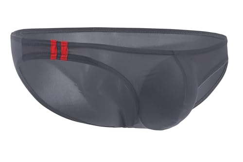 Maiclaice Herren Eisseide Low Waist Slim Fit Underwear Weiche Bikini Comfort Slip Unterwäsche Grau Mittel von Maiclaice