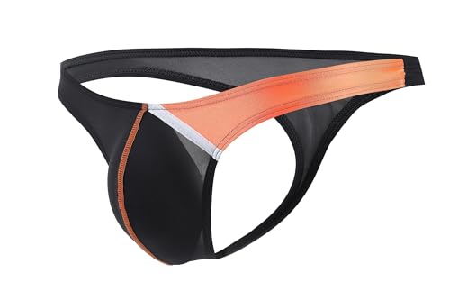 Maiclaice Herren Eisseide Tanga Ice Silk Gsting Low Waist Weiche Briefs Bikini Slip Unterhose Schwarz Groß von Maiclaice
