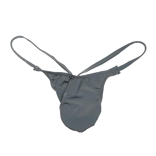 Maiclaice Herren Eisseide Tanga Low Waist Bikini Slip Unterwäsche Grau Mittel von Maiclaice