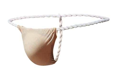 Maiclaice Herren Eisseide Tanga Low Waist Bikini Slip Unterwäsche Hautfarbe Mittel von Maiclaice