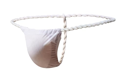 Maiclaice Herren Eisseide Tanga Low Waist Bikini Slip Unterwäsche Weiß XX-Large von Maiclaice