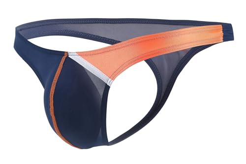 Maiclaice Herren Eisseide Tanga Low Waist Weiche Bikini Reizwäsche Slim Fit Slip Unterwäsche Dunkelblau X-Large von Maiclaice