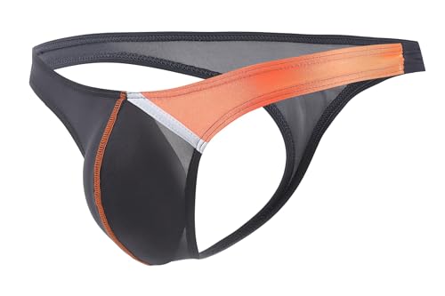 Maiclaice Herren Eisseide Tanga Weiche Low Waist Bikini Slip Elastische Slim Fit Unterwäsche Grau Groß von Maiclaice