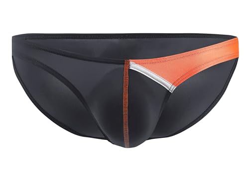 Maiclaice Herren Eisseide Weiche Low Waist Slim Fit Underwear Bikini T-Rücken Slip Unterwäsche Schwarz Mittel von Maiclaice