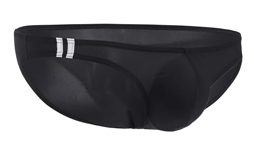 Maiclaice Herren EisseideHisLow Waist Bikini Flexibilität Geschmeidig Stretchy Solid Slip Unterwäsche Schwarz XX-Large von Maiclaice