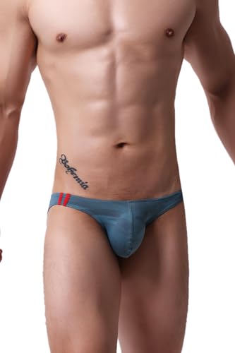 Maiclaice Herren Elastan Low Waist Bikini Slip Unterwäsche Blau Mittel von Maiclaice