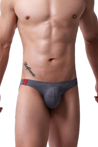 Maiclaice Herren Elastan Low Waist Bikini Slip Unterwäsche Grau X-Large von Maiclaice