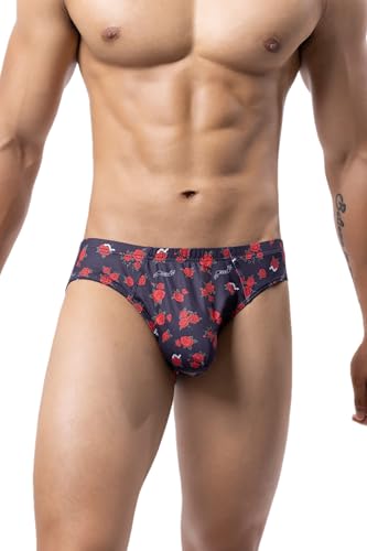 Maiclaice Herren Elastan Low Waist Elastische Bikini Slip Elastische Unterwäsche Printing XX-Large von Maiclaice