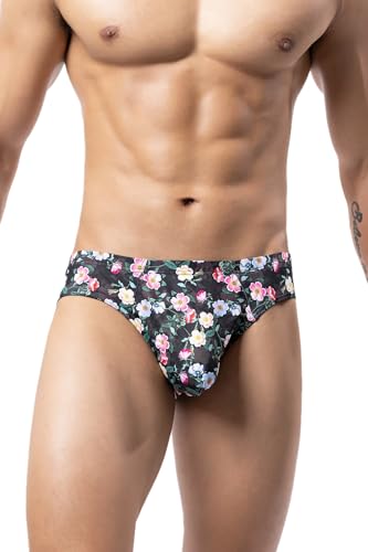Maiclaice Herren Elastan Low Waist Glatt Elastische Weiche Bikini Slip Unterwäsche Printing X-Large von Maiclaice