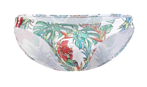 Maiclaice Herren Elastan Low Waist Slim Fit Bikini Geschmeidig Spandex Slips Unterwäsche Weiß X-Large von Maiclaice