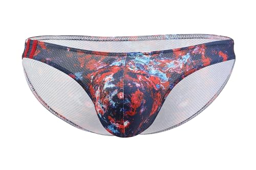 Maiclaice Herren Elastan Spandex Low Waist Swimwear Elastic Bikini Slip Unterwäsche Dunkelblau Groß von Maiclaice