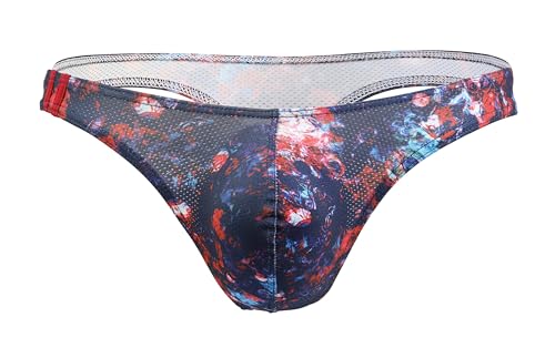 Maiclaice Herren Elastan Tanga Low Waist Swim T-Rücken Bikini Niedrige Taille Slip Glatt Unterwäsche Dunkelblau XX-Large von Maiclaice