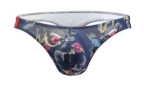 Maiclaice Herren Elastan Tanga Low Waist T-Rücken Bikini Dreiecksschlüpfer Slip Pouch Unterwäsche Dunkelblau XX-Large Maiclaice Herren Elastan Tanga Low Waist T-Rücken Bikini Dreiecksschlüpfer Slip Pouch Unterwäsche Dunkelblau XX-Large von Maiclaice