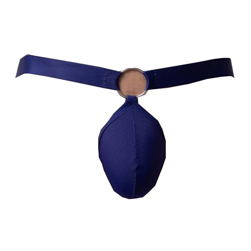 Maiclaice Herren Elastan Tanga Low Waist T-Rücken Bikini Slip Unterwäsche Dunkelblau Mittel von Maiclaice