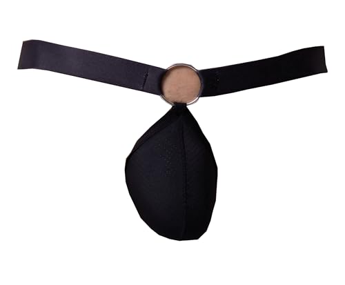 Maiclaice Herren Elastan Tanga Low Waist T-Rücken Bikini Slip Unterwäsche Schwarz Groß von Maiclaice