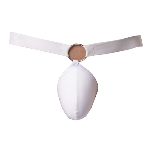 Maiclaice Herren Elastan Tanga Low Waist T-Rücken Bikini Slip Unterwäsche Weiß X-Large von Maiclaice