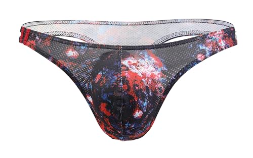 Maiclaice Herren Elastan Tanga Low Waist T-Rücken String-Tanga Bikini Slip Sport Unterwäsche Schwarz XX-Large von Maiclaice