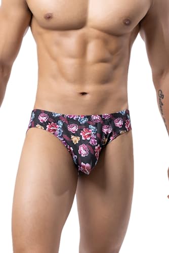 Maiclaice Herren Elastan Weich Low Waist Elastische Bikini Slip Unterwäsche Printing XX-Large von Maiclaice