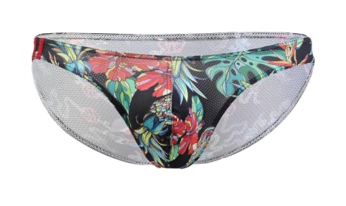 Maiclaice Herren Elastan Weiche Low Waist Bikini Athletic Slim Fit Slip Unterwäsche Schwarz Mittel von Maiclaice
