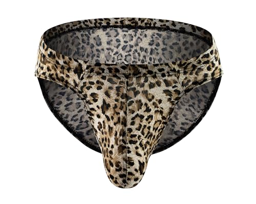 Maiclaice Herren Leopardenmuster Low Waist Bikini Slip Unterwäsche Leopardenmuster Groß von Maiclaice
