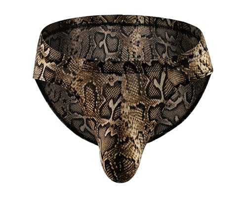 Maiclaice Herren Leopardenmuster Low Waist Bikini Slip Unterwäsche Schwarz XX-Large von Maiclaice