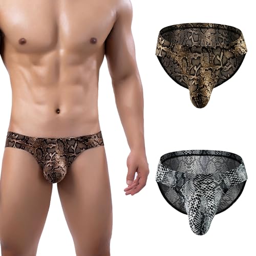 Maiclaice Herren Leopardenmuster Low Waist Bikini Slip Unterwäsche von Maiclaice