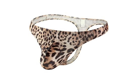 Maiclaice Herren Leopardenmuster Tanga Low Waist Bikini Slip Unterwäsche Braun X-Large von Maiclaice
