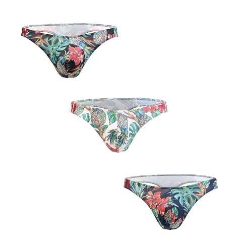 Maiclaice Herren his Elastan Tanga Low Waist T-Rücken Weiche Bikini Gsting Spandex Slip Unterwäsche Schwarz Weiß Dunkelblau Mittel von Maiclaice