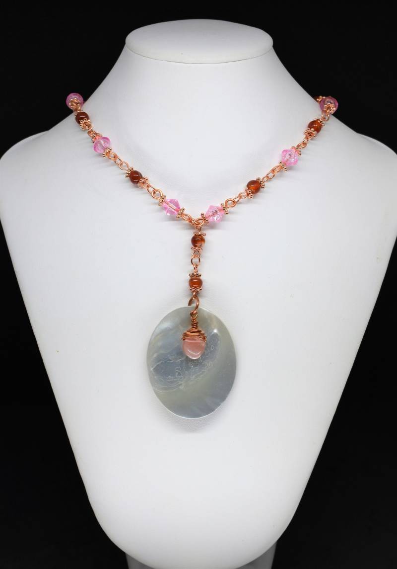 Achat Und Abalone-Halskette von MaidenMetalShop