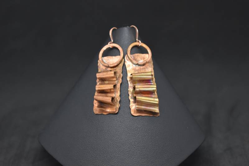 Industrielle Stil Kupfer Ohrringe von MaidenMetalShop