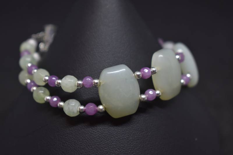 Jade Und Lavendel Quarz Armband Jade Und Lavendel Quarz Armband von MaidenMetalShop