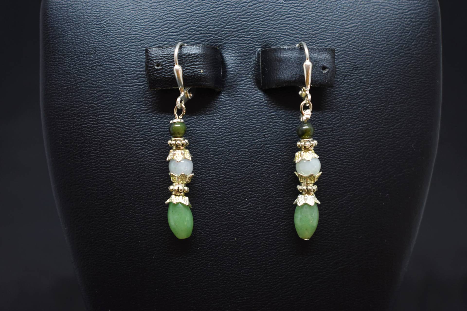 Jade X 3 Nephrit, Grüne Und Weiße Ohrringe Jade X 3 Nephrit, Grüne Und Weiße Ohrringe von MaidenMetalShop