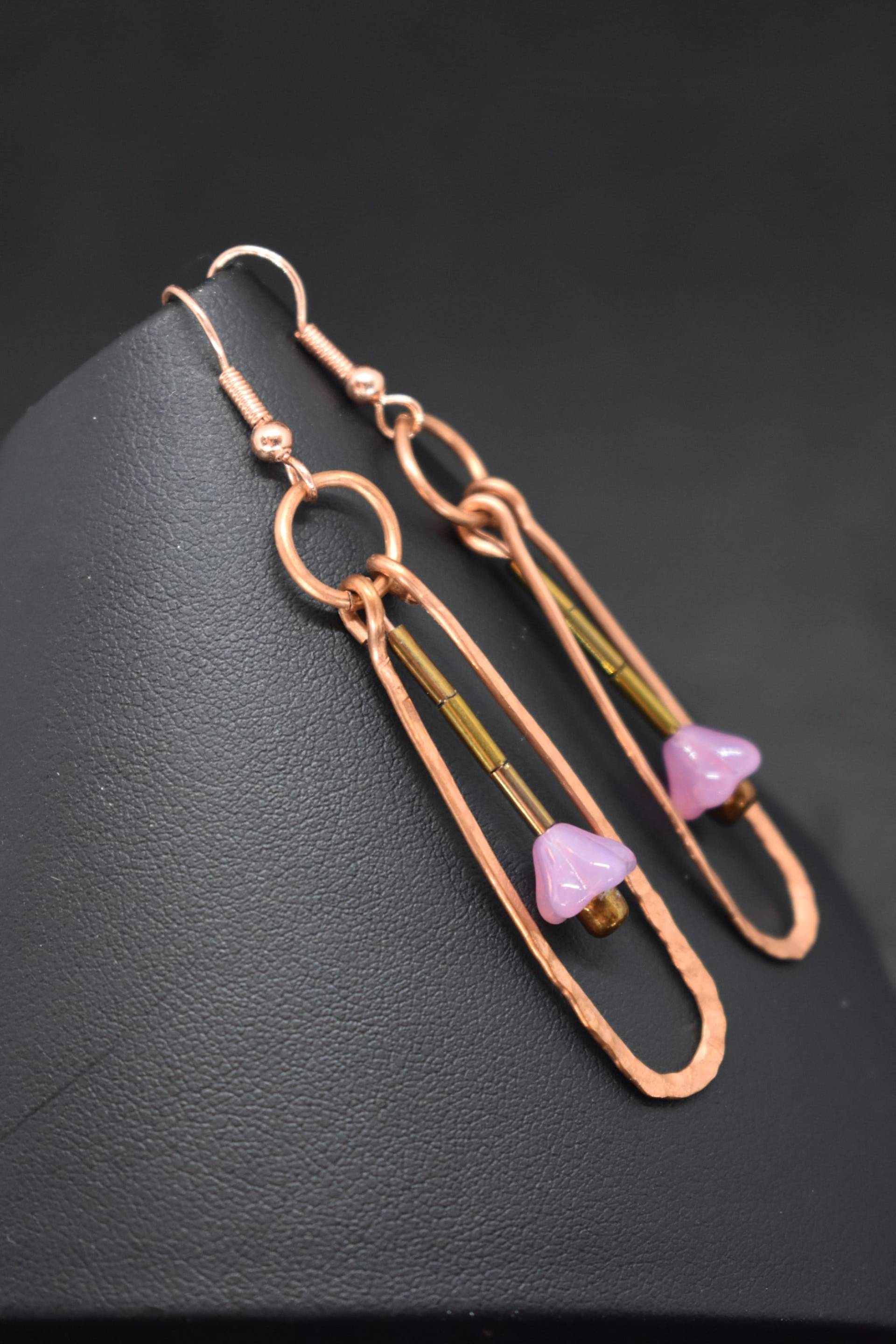 Kupfer Schleife Und Glas Blume Baumelt Kupfer Schleife Und Glas Blume Baumelt von MaidenMetalShop