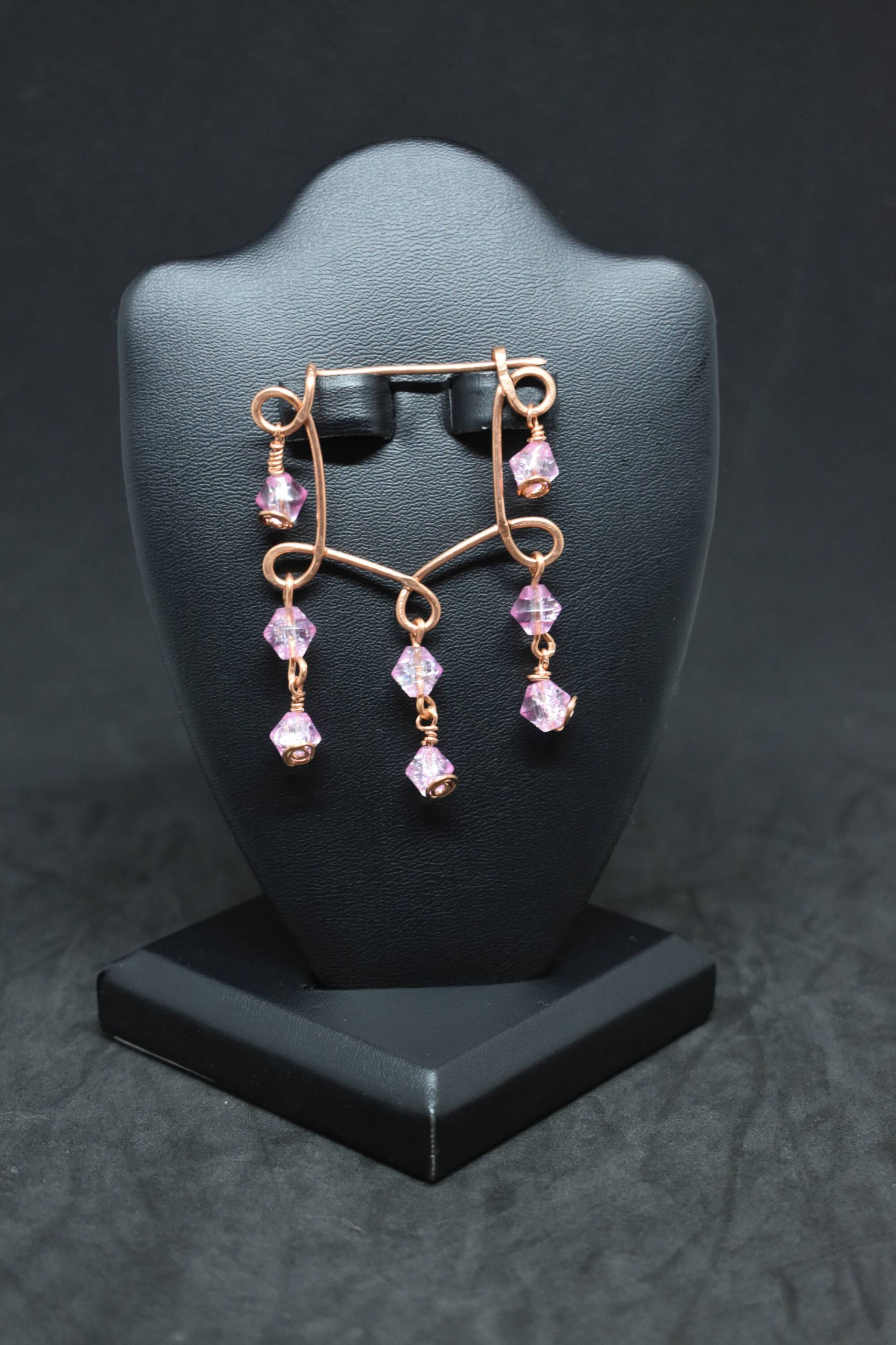 Lust Auf Twisted Kupfer Und Rosa Glas Brosche Lust Auf Twisted Kupfer Und Rosa Glas Brosche von MaidenMetalShop
