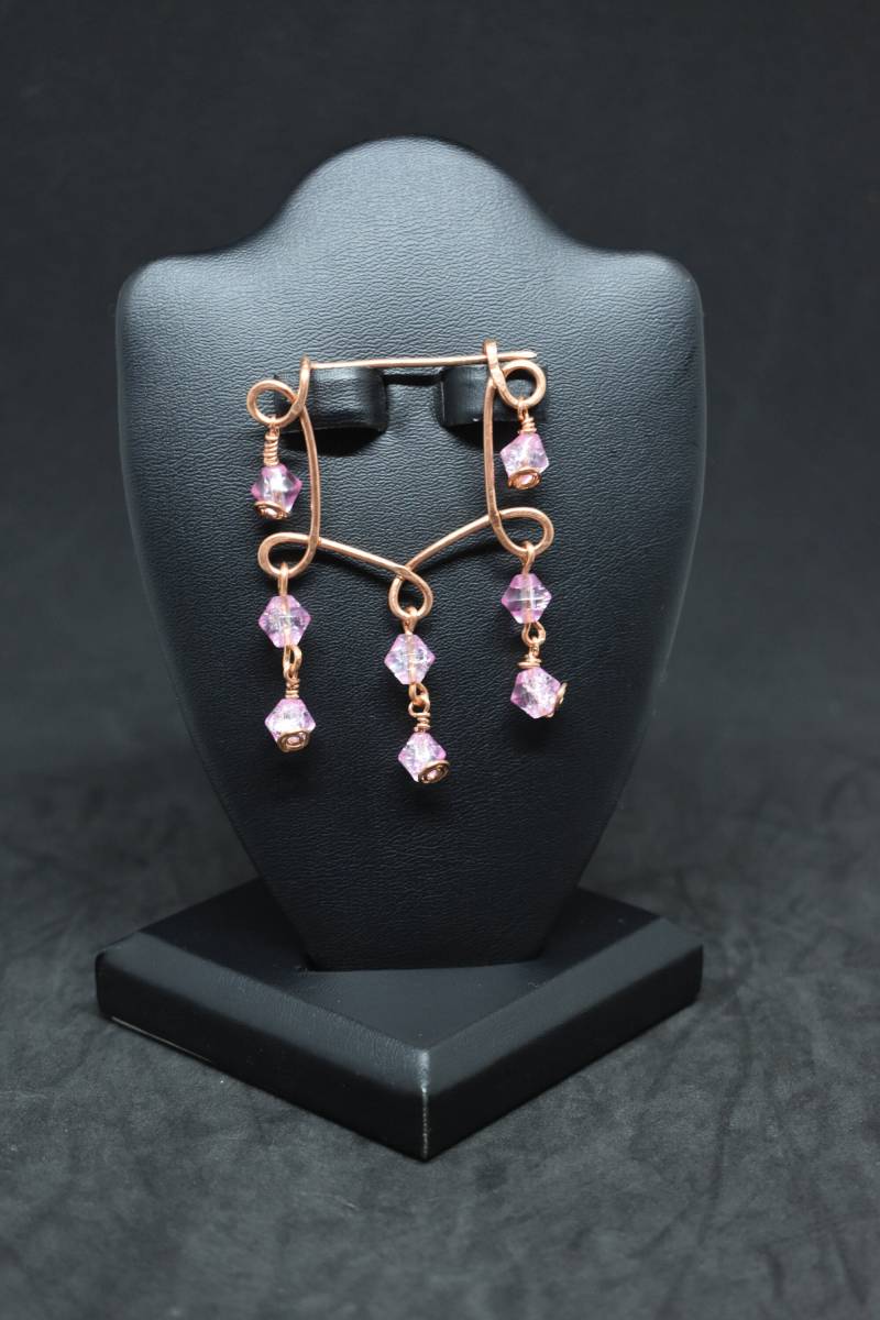 Lust Auf Twisted Kupfer Und Rosa Glas Brosche Lust Auf Twisted Kupfer Und Rosa Glas Brosche von MaidenMetalShop