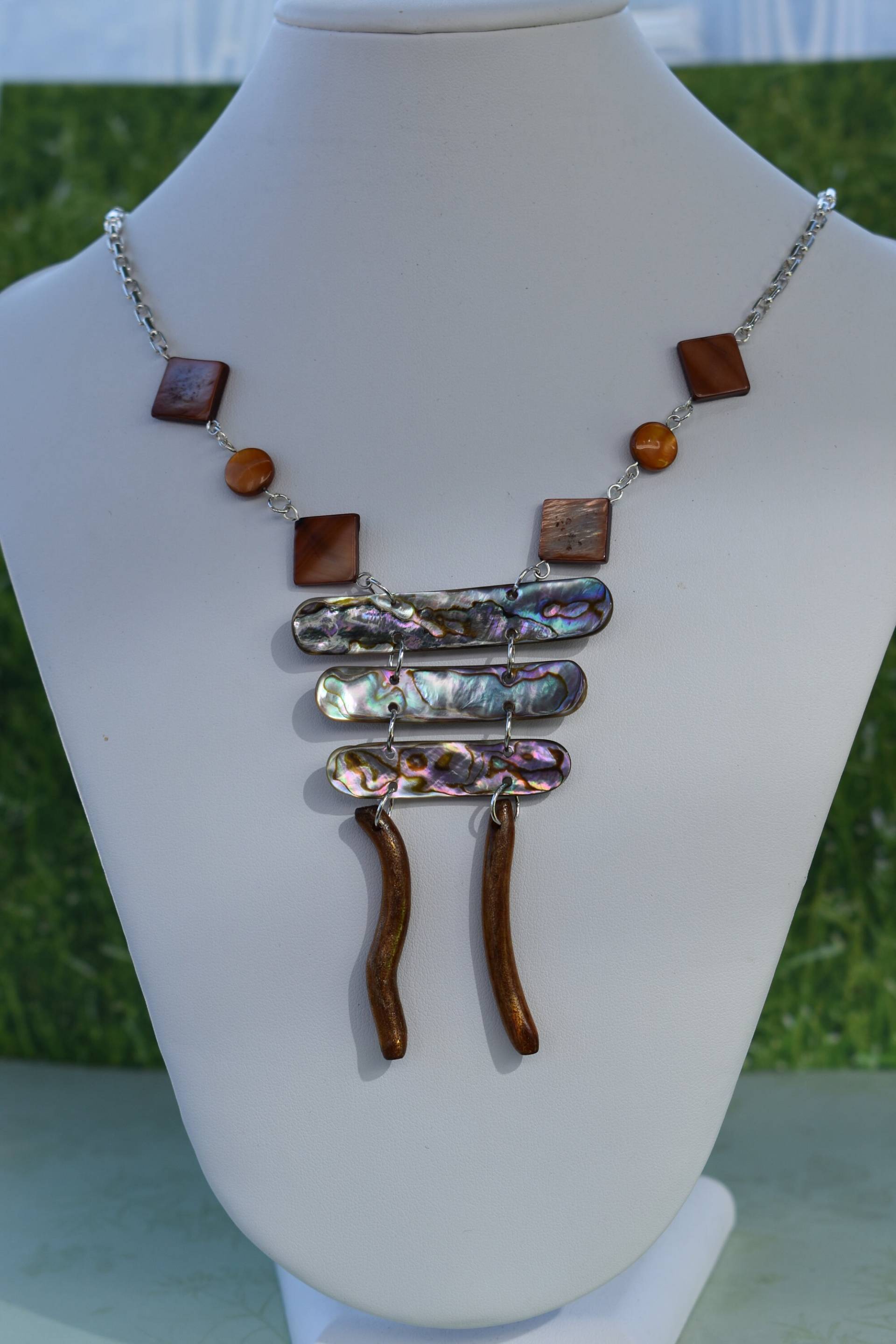 Mutter Der Perle, Abalone Und Bambus Koralle Halskette Mutter Der Perle, Abalone Und Bambus Koralle Halskette von MaidenMetalShop