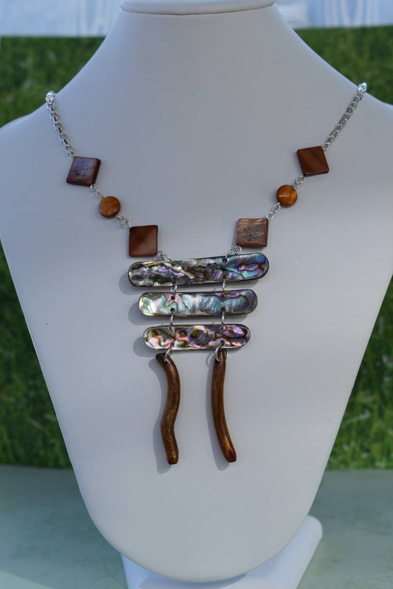 Mutter Der Perle, Abalone Und Bambus Koralle Halskette Mutter Der Perle, Abalone Und Bambus Koralle Halskette von MaidenMetalShop