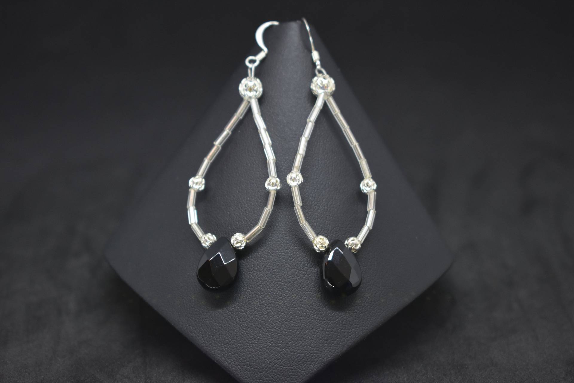 Schwarze Onyx Und Silber Baumseider Ohrringe Schwarze Onyx Und Silber Baumseider Ohrringe von MaidenMetalShop