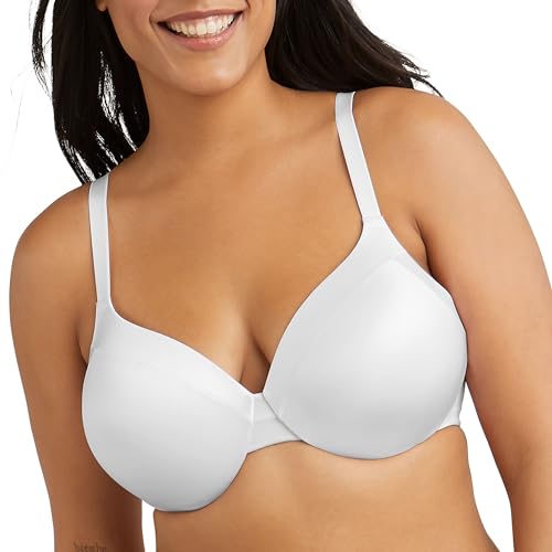 Maidenform Comfort Devotion Bügel-BH, volle Abdeckung, bequemer BH mit CushionWire für Unterstützung, glättender BH, Weiss/opulenter Garten, 75DD von Maidenform