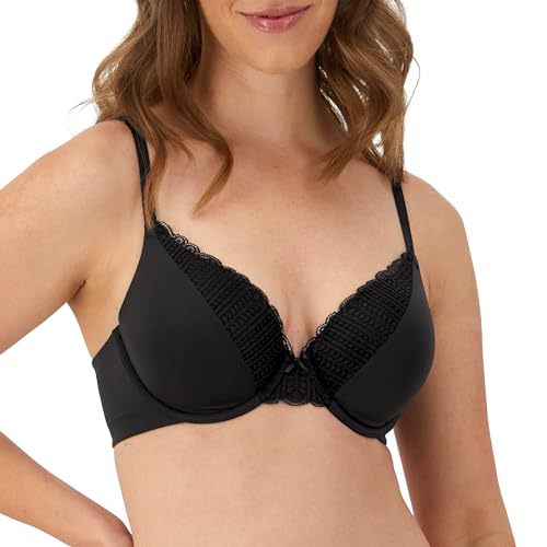 Maidenform Damen, Comfort Devotion Bügel, Wandelbare Träger T-Shirt-BH, Undurchsichtige, Schwarz, 85B von Maidenform
